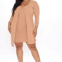 Fashion Nova Malia Ribbed Dress Set - Taupe -fashion nova dresses Shop 07 08 20Studio3 MS D15 26 34 68 LBST20403 Taupe 0001 PLUS RG