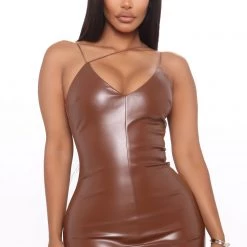 Fashion Nova Make It Sexy Faux Leather Midi Dress - Brown -fashion nova dresses Shop 07 09 20Studio1 CE CP 11 35 35 8 D4641 Brown 3998 WG