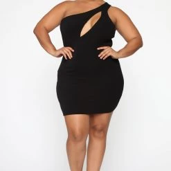 Fashion Nova Cut Me In One Shoulder Mini Dress - Black -fashion nova dresses Shop 07 10 19 Studio 3 JP 11 28 36 31 D13303H Black 1135 RA scaled