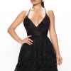 Fashion Nova Worth The Wait Tulle Mini Dress - Black