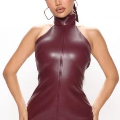 Fashion Nova Jade Faux Leather Midi Dress - Burgundy -fashion nova dresses Shop 07 11 22Studio2 RT KJ 09 49 11 13 DI7858 Burgundy 0048 SG