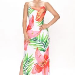 Fashion Nova Kai Maxi Dress - White/combo