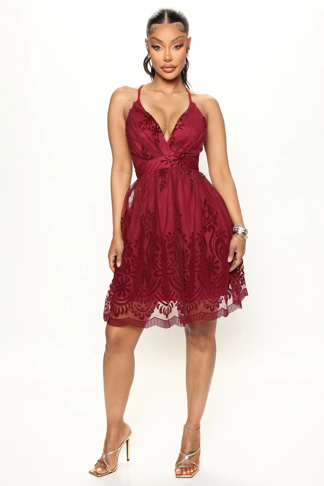 Fashion Nova Worth The Wait Tulle Mini Dress - Burgundy 4 Fashion Nova Worth The Wait Tulle Mini Dress - Burgundy - Image 2
