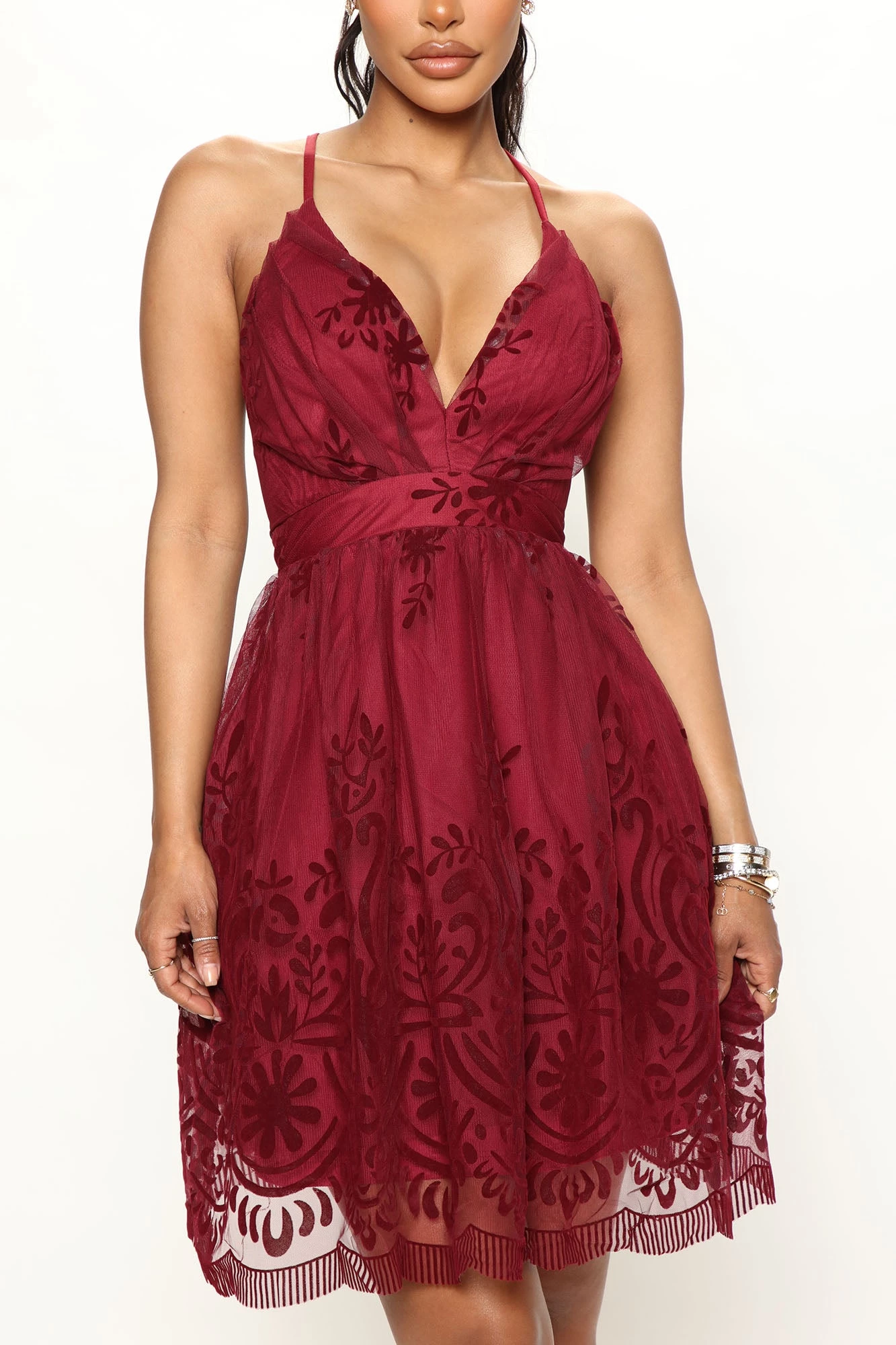 Fashion Nova Worth The Wait Tulle Mini Dress - Burgundy 5 Fashion Nova Worth The Wait Tulle Mini Dress - Burgundy - Image 3