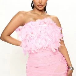 Fashion Nova Noa Feather Mini Dress - Pink -fashion nova dresses Shop 07 11 22Studio3 ME RL 11 56 50 11 XS1457 Fuchsia 1015 JF KS