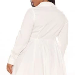 Fashion Nova Stop And Flare Shirt Dress - White -fashion nova dresses Shop 07 12 21Studio3 ME KP 13 56 12 44 D678FN White 8125 PLUS EH