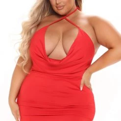 Fashion Nova Kinley Mini Dress - Red -fashion nova dresses Shop 07 13 21Studio3 MS 11 42 13 43 D1010 Red 3534 PLUS KL