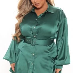 Fashion Nova Tatianal Satin Shirt Dress - Emerald 14 Fashion Nova Tatianal Satin Shirt Dress - Emerald -fashion nova dresses Shop 07 13 21Studio3 MS 13 57 24 60 SID1072 Emerald 3736 PLUS KL