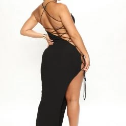 Fashion Nova Becca Lace Up Maxi Dress - Black -fashion nova dresses Shop 07 14 22Studio4 ME AC 10 26 02 7 2556 Black 0339 EH