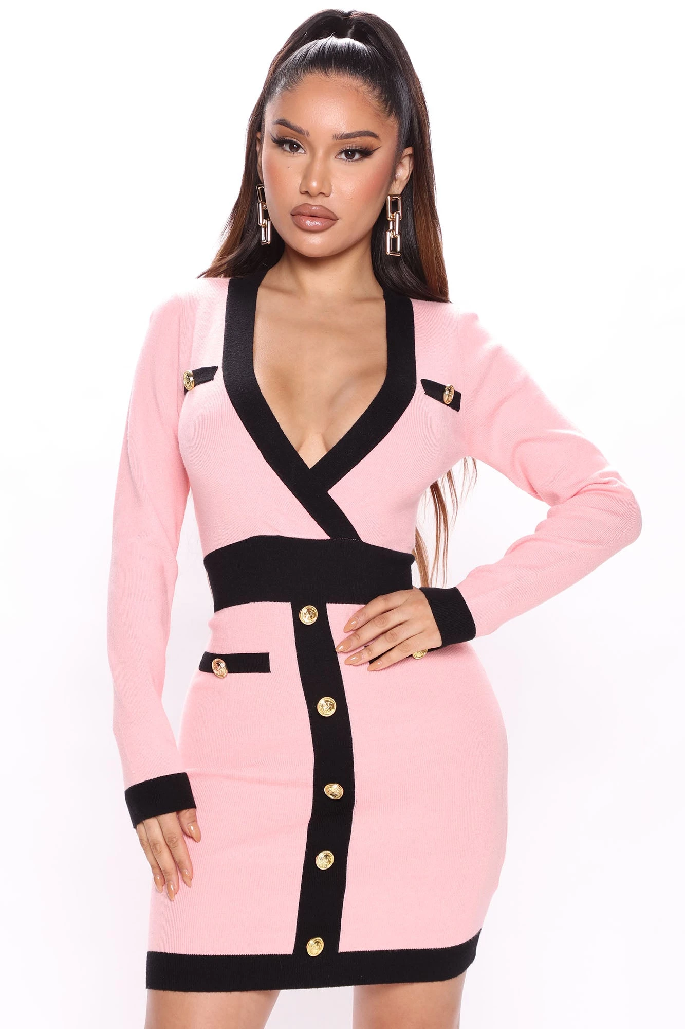 Fashion Nova After Hours Sweater Mini Dress - Pink 3 Fashion Nova After Hours Sweater Mini Dress - Pink