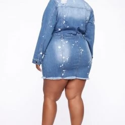 Fashion Nova Do Some Damage Denim Mini Dress - Medium Dark -fashion nova dresses Shop 07 16 19 Studio 2 MA 09 37 37 30 OA8993 MediumWash 7716 WG scaled