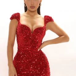 Fashion Nova Luminous Sequin Velvet Maxi Dress - Red -fashion nova dresses Shop 07 16 21Studio2 SN TB 11 07 45 28 BCCDQ22991 Red 0423 EH