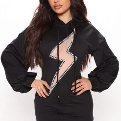 Fashion Nova Quick Like Lightning Mini Dress - Black