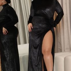 Fashion Nova Champagne Problems Velvet Maxi Dress - Black -fashion nova dresses Shop 07 18 22Studio6 RT KJ 10 23 43 6 DR1626 Black 8031 PLUS SG