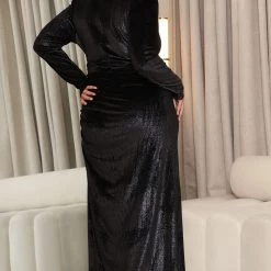 Fashion Nova Champagne Problems Velvet Maxi Dress - Black -fashion nova dresses Shop 07 18 22Studio6 RT KJ 10 23 59 6 DR1626 Black 8036 PLUS SG