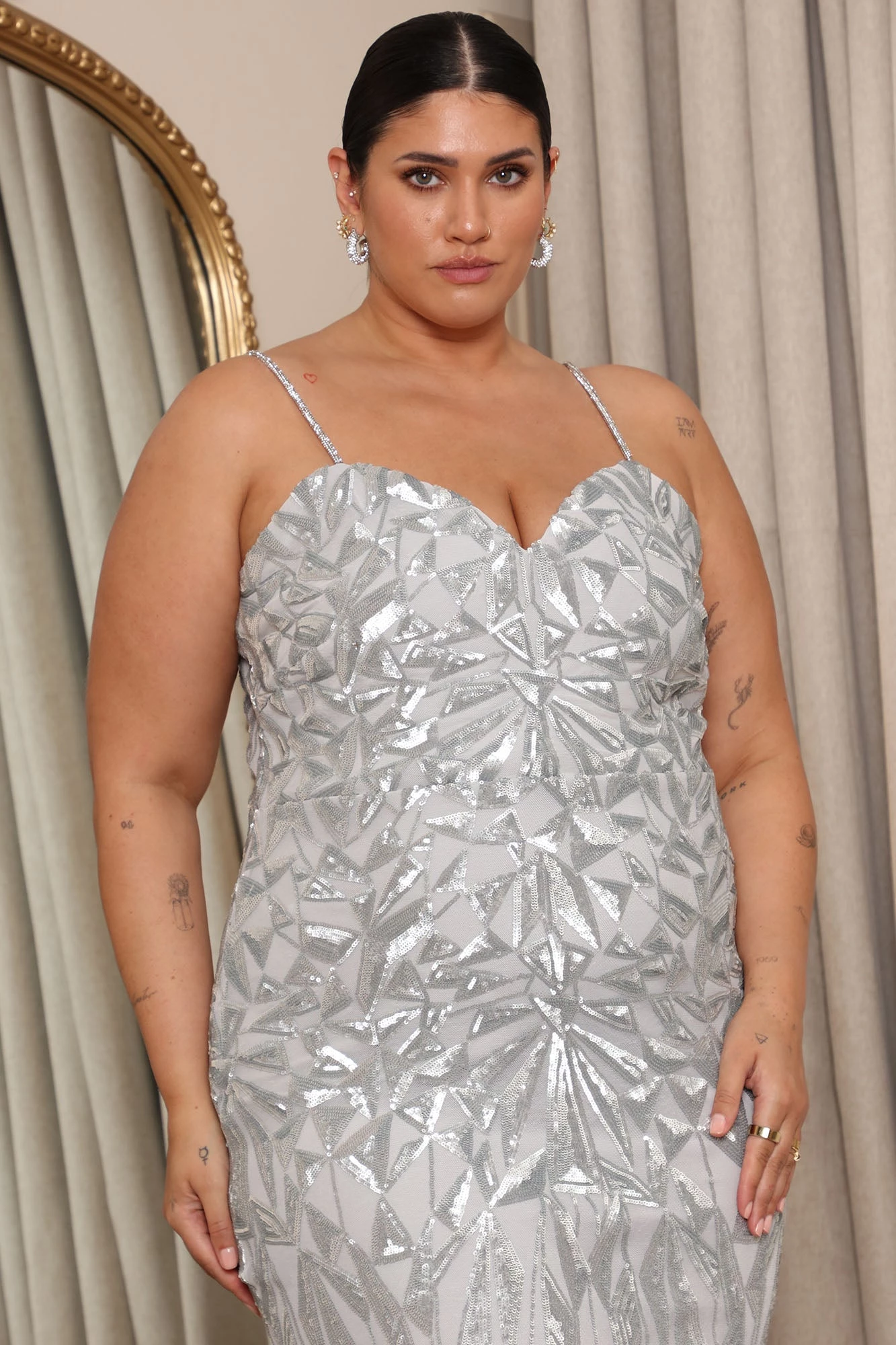 Fashion Nova Every Desire Sequin Maxi Dress - Silver 7 Fashion Nova Every Desire Sequin Maxi Dress - Silver - Image 5