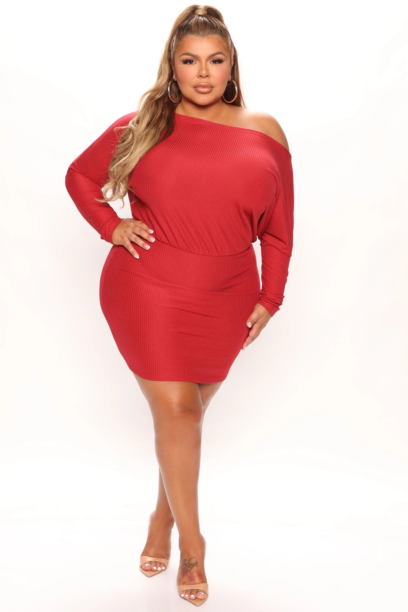 Fashion Nova Serena Off Shoulder Mini Dress - Rust - Image 6