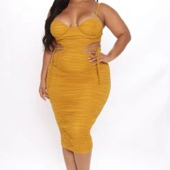 Fashion Nova My Heart Is Full Midi Dress - Mustard -fashion nova dresses Shop 07 23 21Studio3 DD KP 11 11 04 21 JD2671 Mustard 3955 PLUS KL