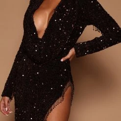 Fashion Nova Rihanna Sequin Maxi Dress - Chocolate -fashion nova dresses Shop 07 25 22Studio6 ME KP 14 11 12 35 GWQ5165 Chocolate 9232 JB