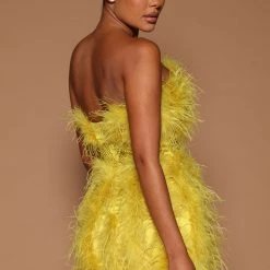 Fashion Nova Lorina Feather Mini Dress - Chartreuse -fashion nova dresses Shop 07 25 22Studio6 ME KP 14 22 07 38 GW22C1115 Chartreuse 9286 JB