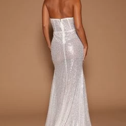 Fashion Nova Mellina Sequin Maxi Dress - White -fashion nova dresses Shop 07 25 22Studio6 ME KP 14 45 17 42 GW22C1097 White 9340 KS