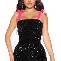 Fashion Nova It's My Day Sequin Mini Dress - Black