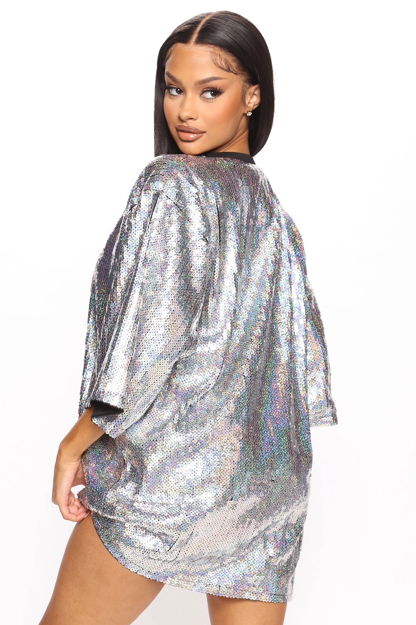 Fashion Nova Expensive Sequin Tunic - Silver 5 Fashion Nova Expensive Sequin Tunic - Silver - Image 3