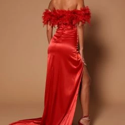 Fashion Nova Hanalei Feather Maxi Dress - Cognac -fashion nova dresses Shop 07 27 22Studio5 SN KP 13 57 58 27 GW22C1124 Cognac 9856 KS