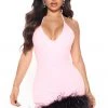 Fashion Nova Ari Feather Mini Dress - Pink/combo -fashion nova dresses Shop 07 28 22Studio2 SN RL 14 48 18 42 GW22C1070 Pinkcombo 0610 PB