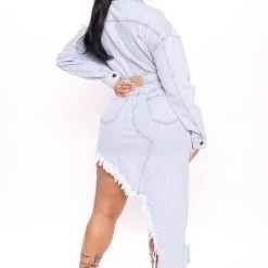 Fashion Nova Blue Jean Denim Midi Dress - Light Wash -fashion nova dresses Shop 07 28 22Studio4 KJ KP 11 35 37 24 LD5755B LightWash 1385 JB
