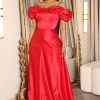 Fashion Nova Giving Ultimatums Satin Maxi Dress - Red