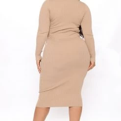 Fashion Nova Oh Snap Sweater Maxi Dress - Taupe -fashion nova dresses Shop 07 29 21Studio3 JP MJ 10 59 07 23 22262 Taupe 6189 PLUS MH
