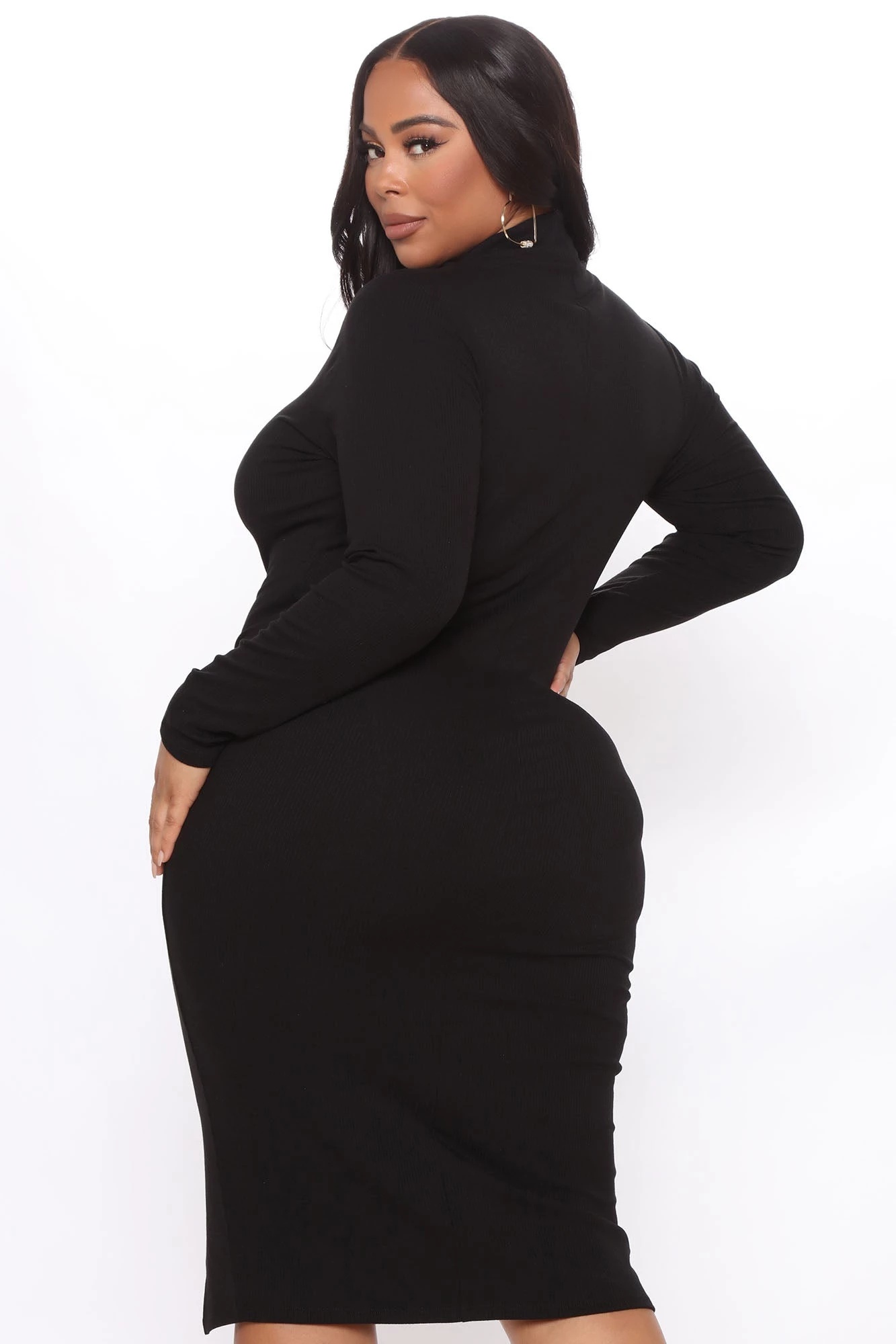 Fashion Nova Happy Hour Feels Midi Dress - Black 10 Fashion Nova Happy Hour Feels Midi Dress - Black - Image 8