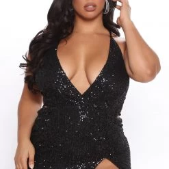 Fashion Nova Jaw Dropping Sequin Maxi Dress - Black -fashion nova dresses Shop 07 30 21Studio3 RM MJL 13 17 00 28 DR1934FN Black 6973 PLUS MH