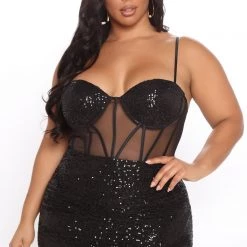 Fashion Nova Petite Always & Forever Sequin Mini Dress - Black -fashion nova dresses Shop 07 30 21Studio3 RM MJL 15 26 17 67 BCCDQ22984 Black 7307 PLUS MH