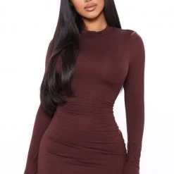 Fashion Nova Strolling Around Town Mini Dress - Brown
