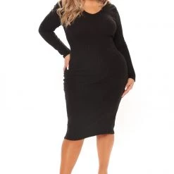 Fashion Nova For The Thrill Of It Midi Dress - Black -fashion nova dresses Shop 08 02 21Studio4 RT RL 13 14 10 51 RD33316L Black 5889 PLUS KL