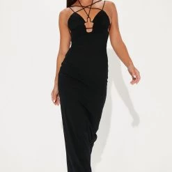 Fashion Nova Sultry Goddess Maxi Dress - Black