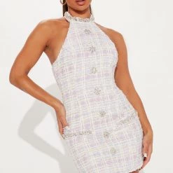 Fashion Nova Primadonna Girl Tweed Mini Dress Set - Purple