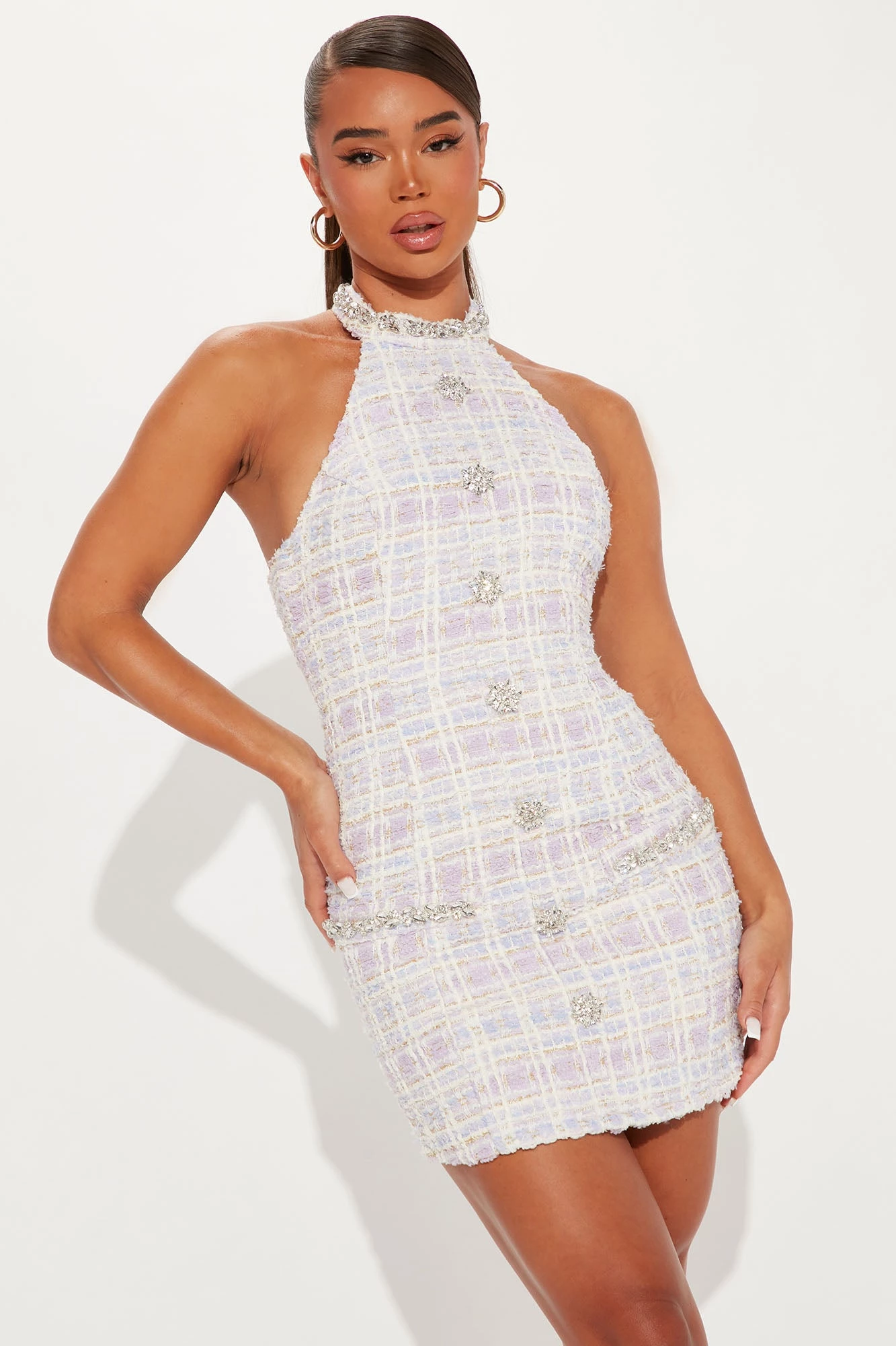 Fashion Nova Primadonna Girl Tweed Mini Dress Set - Purple 3 Fashion Nova Primadonna Girl Tweed Mini Dress Set - Purple