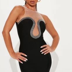 Fashion Nova Get To Know Ya Bandage Mini Dress - Black