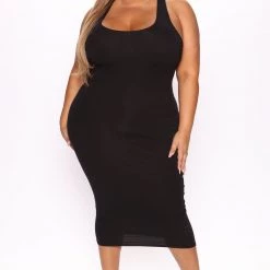 Fashion Nova Rachel Racerback Midi Dress - Black -fashion nova dresses Shop 08 02 22Studio5 MS 10 04 40 4 DX5737 Black P 4936 PLUS PB