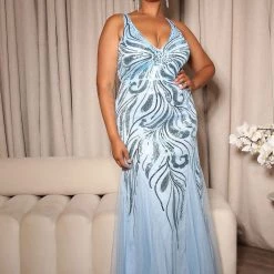 Fashion Nova Blair Sequin Maxi Dress - Blue