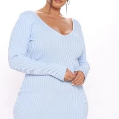 Fashion Nova Kallan Knit Dress - Blue -fashion nova dresses Shop 08 03 20Studio2 MS DJ 14 05 19 66 21449 Blue PLUS 10423 RA