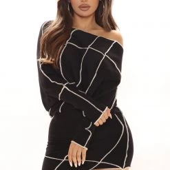 Fashion Nova Take Care Of Yourself Sweater Dress - Black