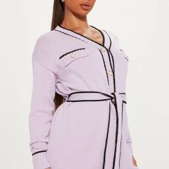 Fashion Nova Rooftop Brunching Sweater Mini Dress - Lilac