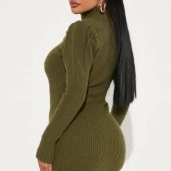 Fashion Nova Josie Sweater Mini Dress - Olive -fashion nova dresses Shop 08 05 22Studio2 DM OS 14 18 08 41 HM382FN Olive 4650 JB
