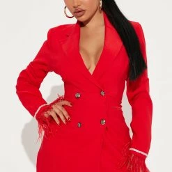 Fashion Nova Night At The Ballet Blazer Mini Dress - Red
