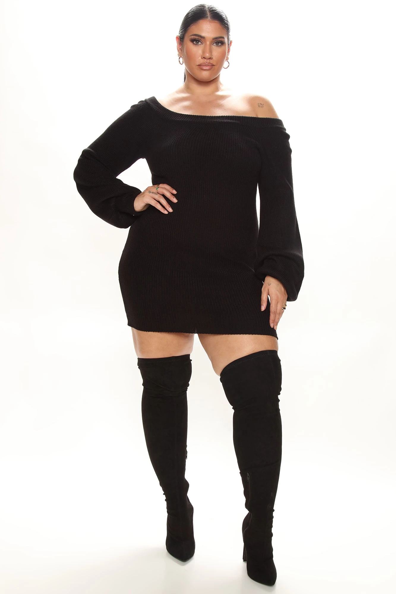 Fashion Nova Elektra Sweater Mini Dress - Black 6 Fashion Nova Elektra Sweater Mini Dress - Black - Image 4