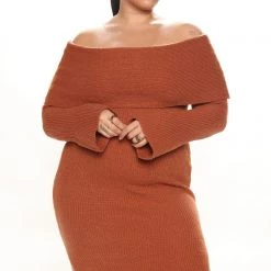 Fashion Nova Life Is A Dream Sweater Maxi Dress - Cognac -fashion nova dresses Shop 08 05 22Studio7 DD AC 15 58 42 27 ID5160 Cognac 0305 PLUS JB